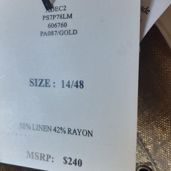 Philippe ADEC2  Wide Leg Gold Metallic  Pants NWT - Picture 11 of 16